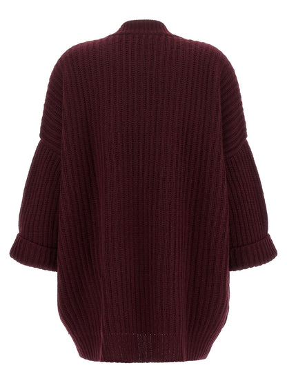 BE YOU Bordeaux Cashmere Cardigan