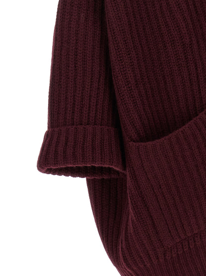 BE YOU Bordeaux Cashmere Cardigan