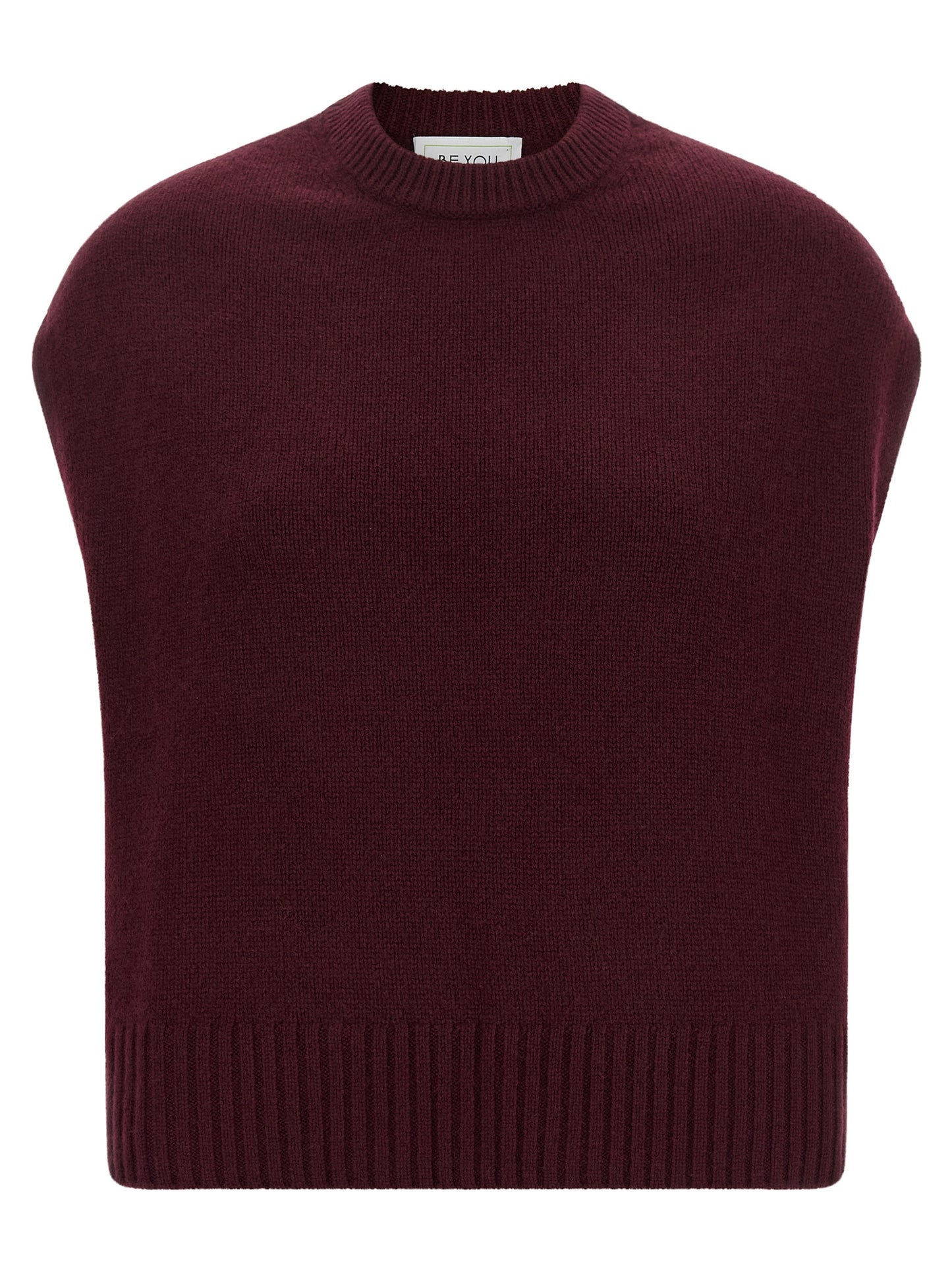 BE YOU Bordeaux Cashmere Sleeveless Jacket