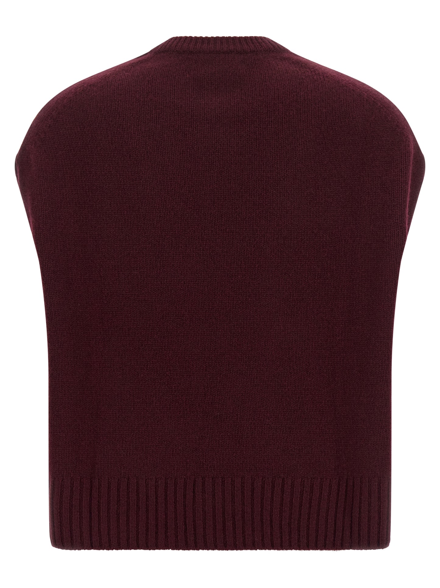 BE YOU Bordeaux Cashmere Sleeveless Jacket