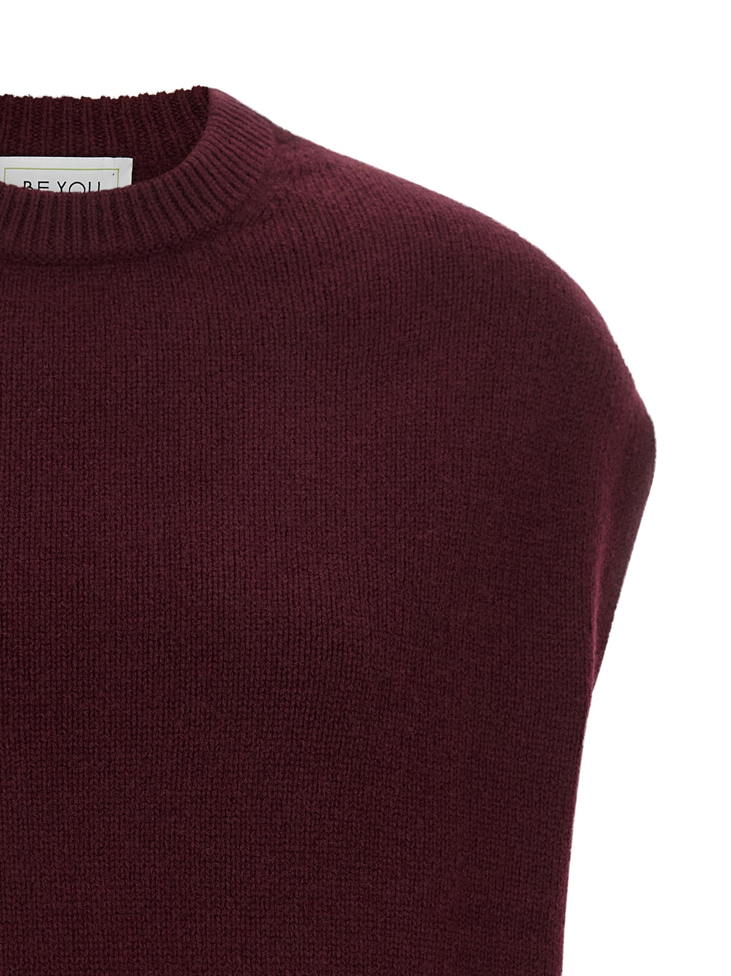 BE YOU Bordeaux Cashmere Sleeveless Jacket