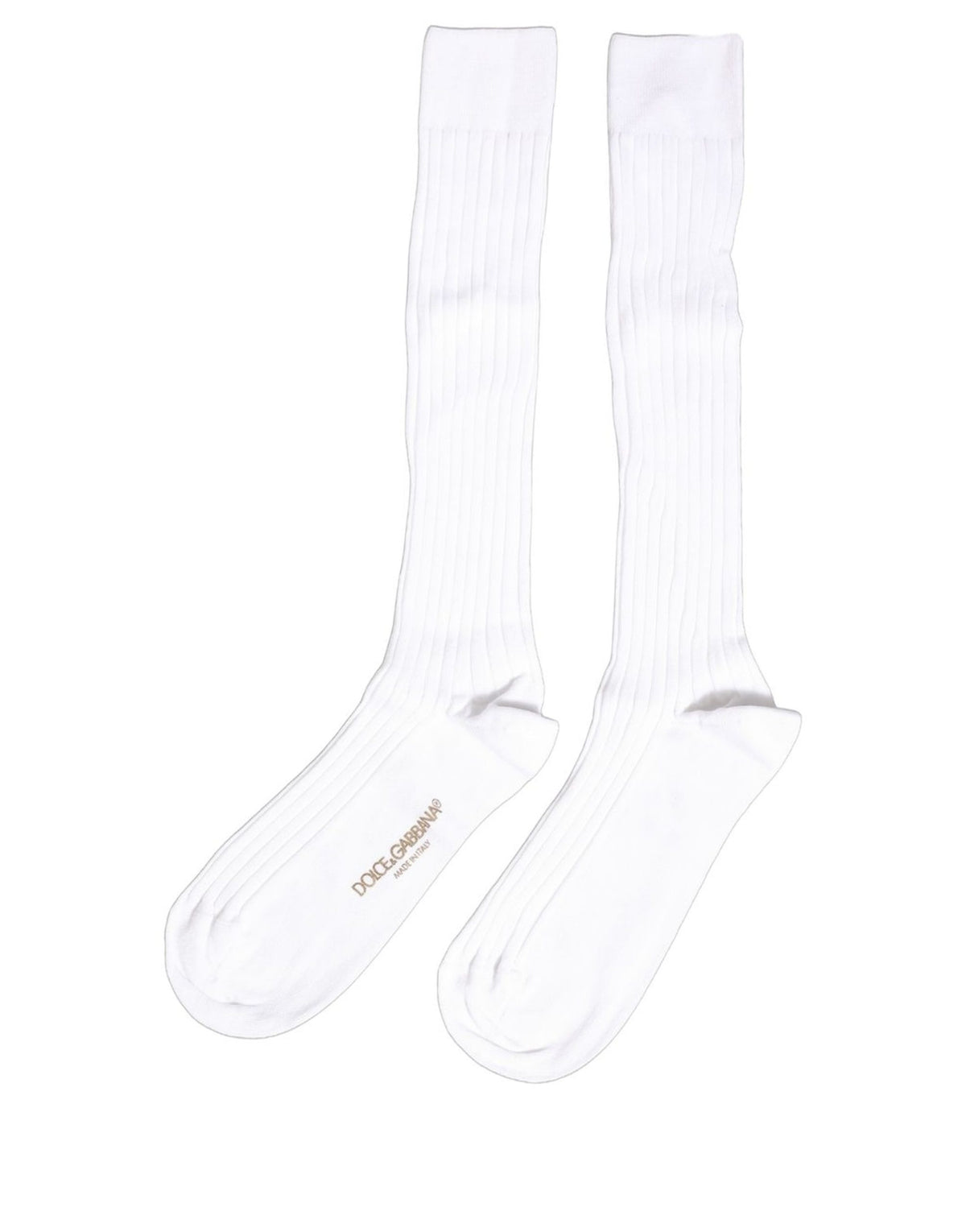 Socks by Dolce & Gabbana for women in nylon cotton & calf leather white features a contemporary knit construction, showcasing the sophisticated design of this Women's Nylon Cotton & Calf Leather Socks with its contemporary finish.