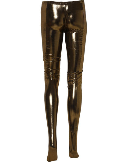 Pantyhose by Dolce & Gabbana for women in polyester and gold showcases a discreet silhouette from the Women's Polyester Pantyhose collection.