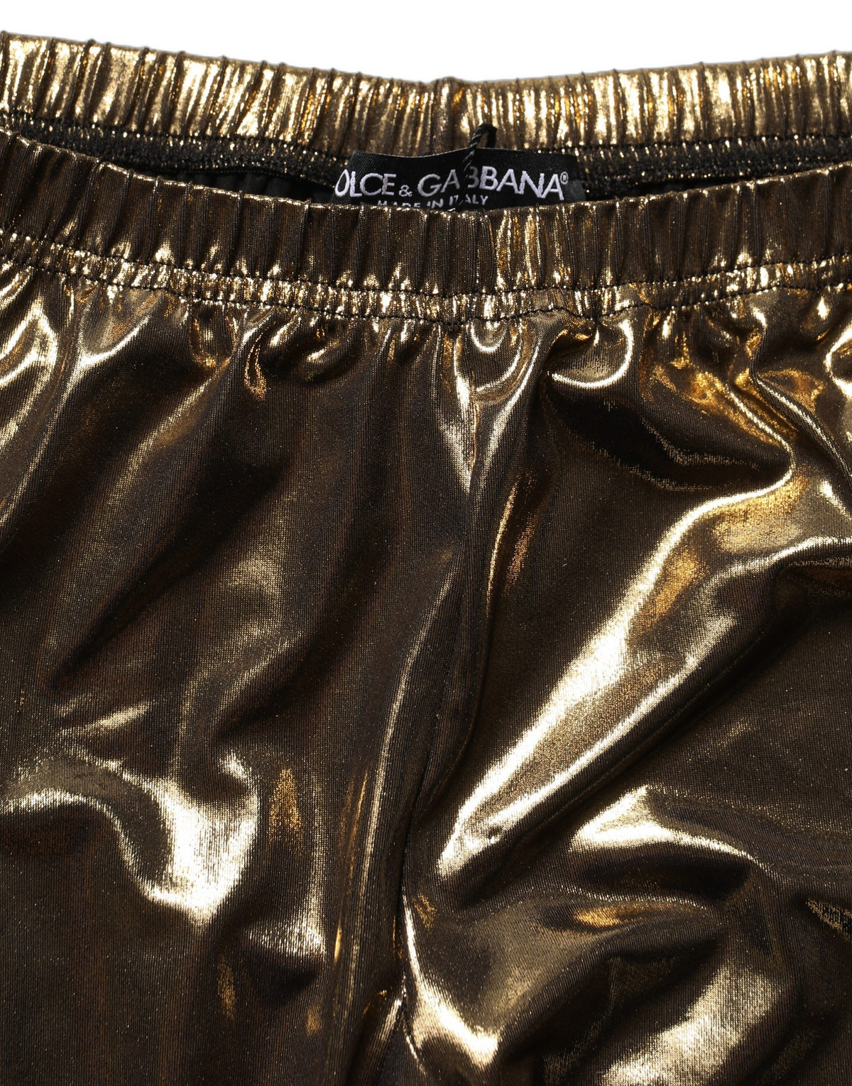 Pantyhose by Dolce & Gabbana for women in polyester gold features a cute silhouette, showcasing the sophisticated elegance of the Women's Polyester Pantyhose design.