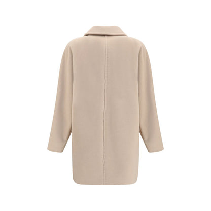 Max Mara Beige Wool Oves Aries Full-Length Jacket