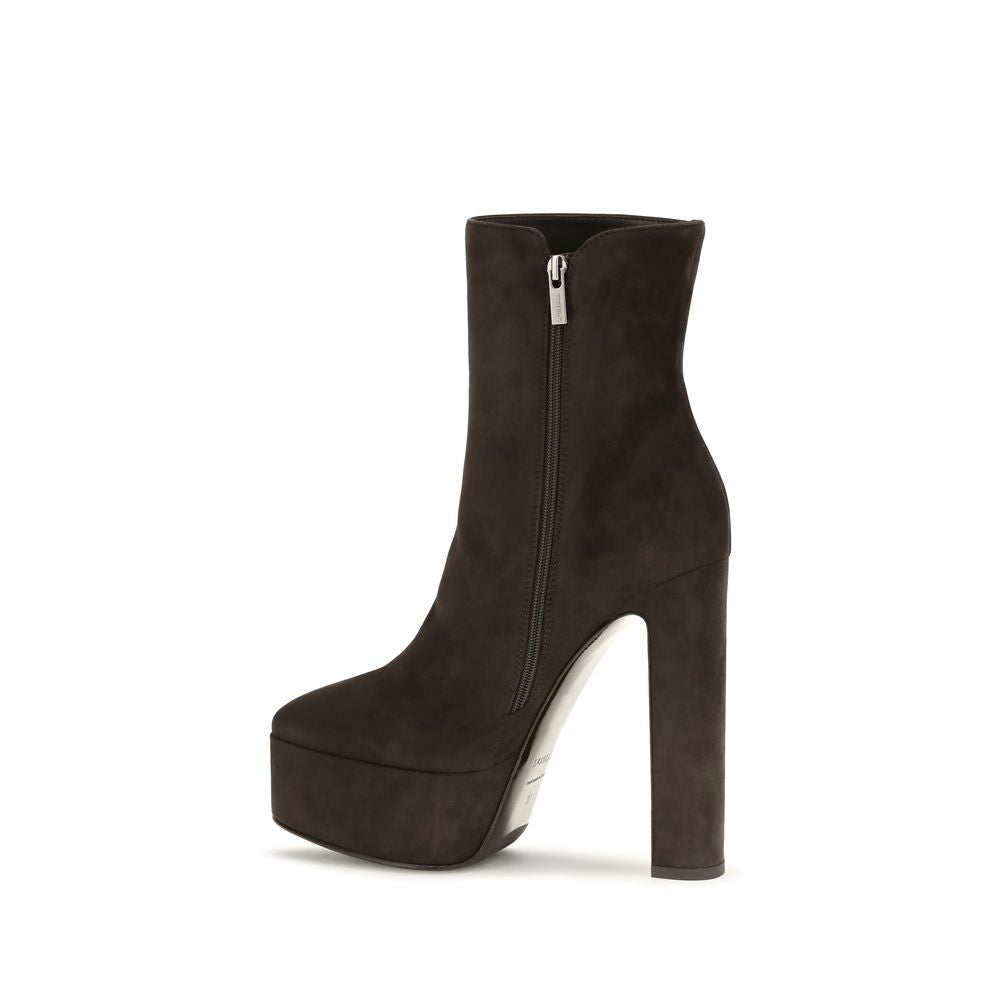 LE SILLA Brown Suede Leather Ankle Boots