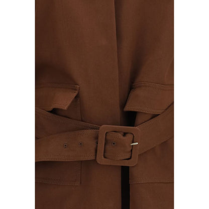 Fabiana Filippi Brown Cotton Full-Length Jacket