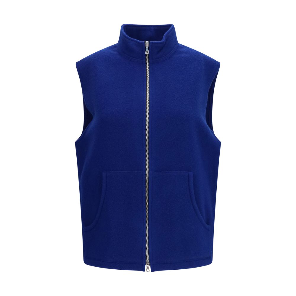 RIER Blue Wool Oves Aries Sleeveless Jacket