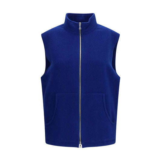 RIER Blue Wool Oves Aries Sleeveless Jacket