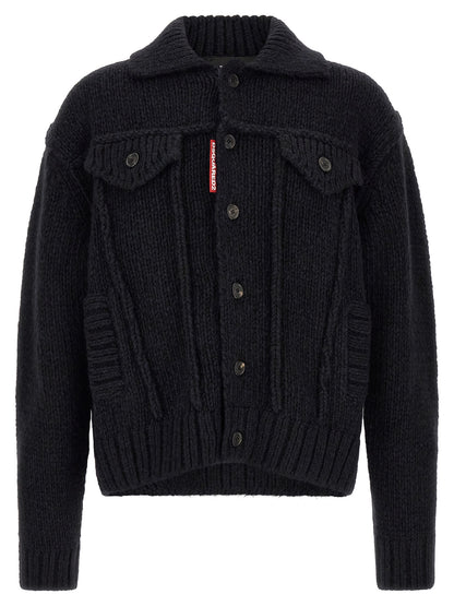 Dsquared² Blue Marabou Cardigan