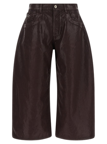 The Attico Purple Cotton Cropped Pants