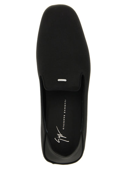 Giuseppe Zanotti Black Viscose Slip-On Loafers
