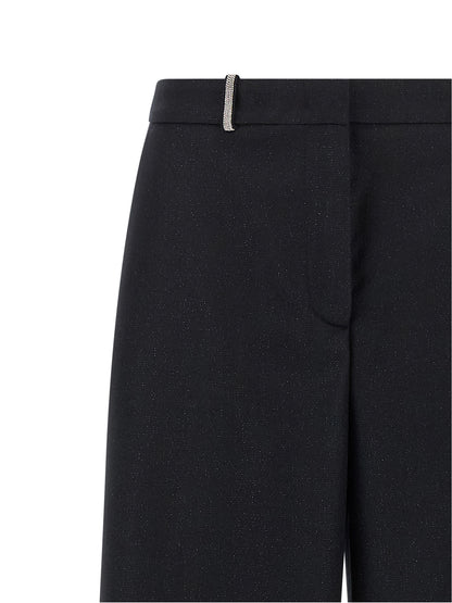 Peserico Blue Virgin Wool Casual Pants