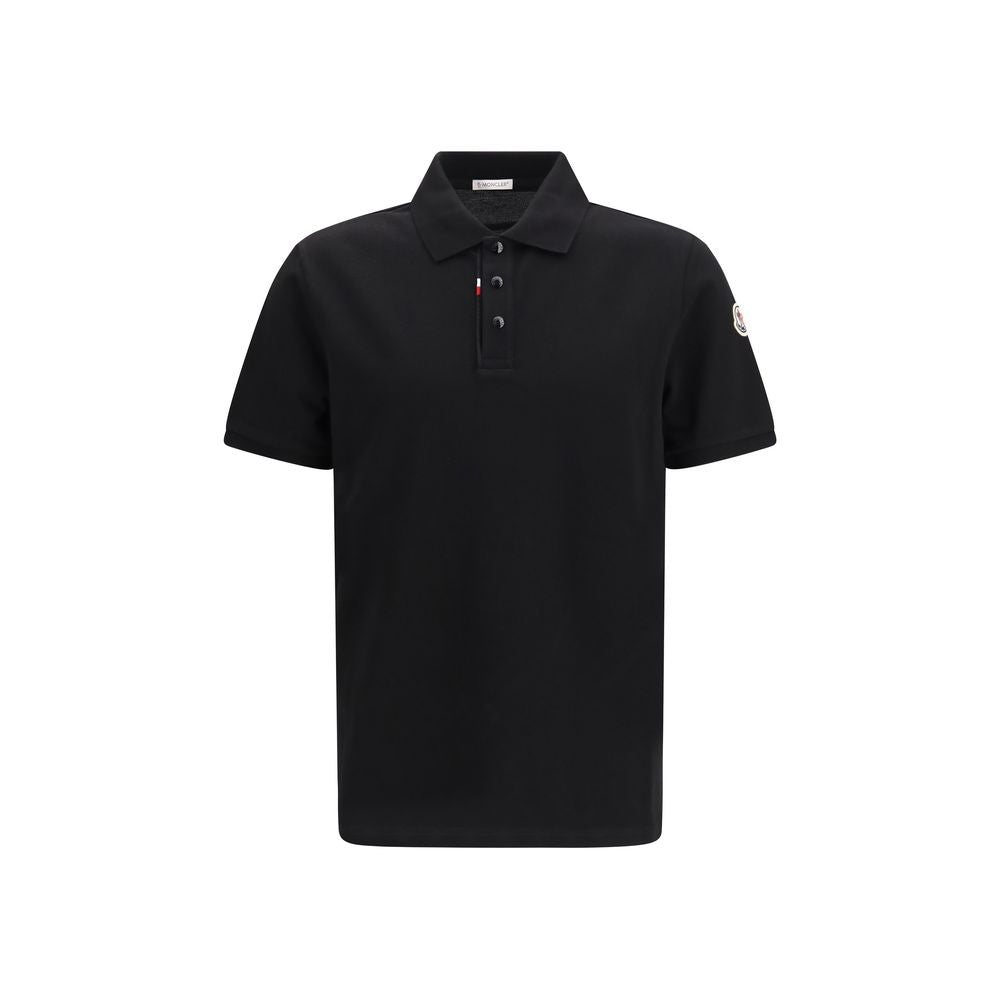 Moncler Men's Regular Fit Short-Sleeve Cotton Polo Shirt - Black