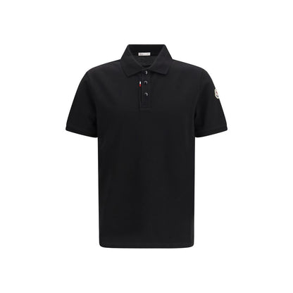 Moncler Men's Regular Fit Short-Sleeve Cotton Polo Shirt - Black