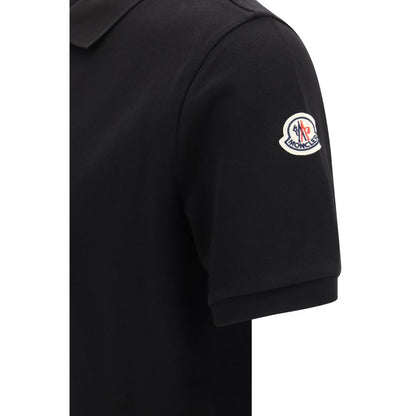Moncler Men's Regular Fit Short-Sleeve Cotton Polo Shirt - Black