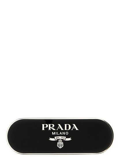 Prada Black Stainless Steel Hair Clip