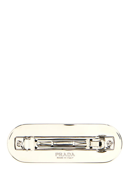 Prada Black Stainless Steel Hair Clip