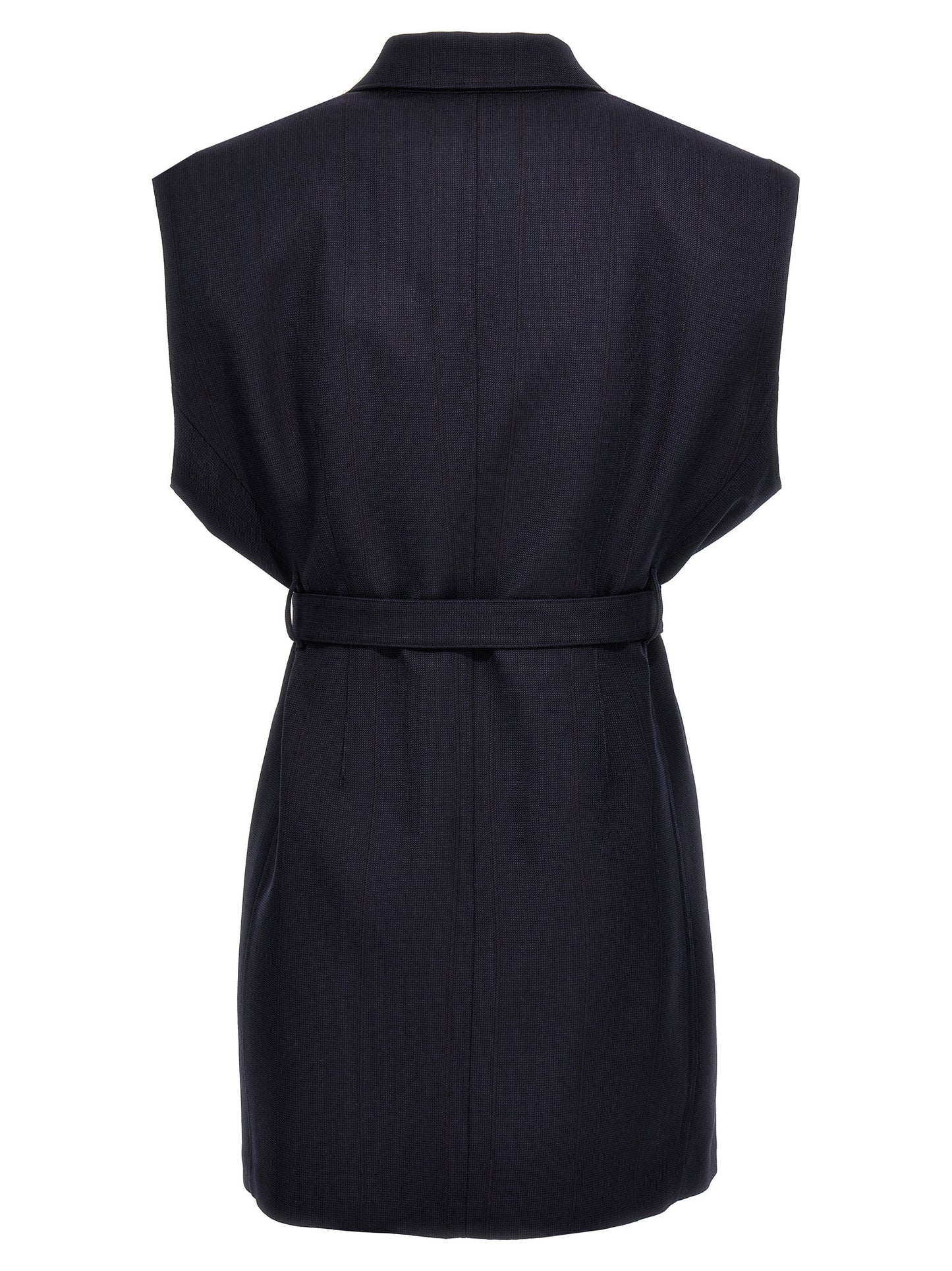 Prada Blue Virgin Wool Sleeveless Jacket