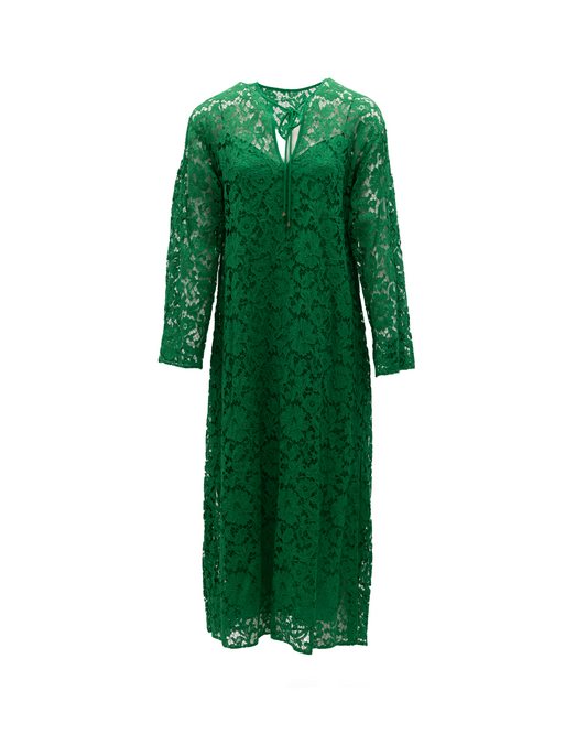 Valentino Garavani Women's Cocktail Long-Sleeve Lace Dress - Green