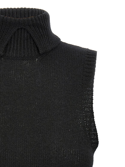 Prada Black Cashmere Sleeveless Jacket
