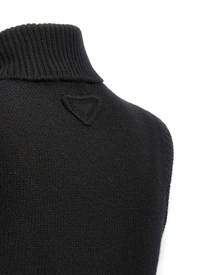 Prada Black Cashmere Sleeveless Jacket