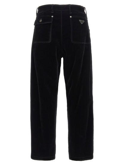 Prada Black Cotton Casual Pants
