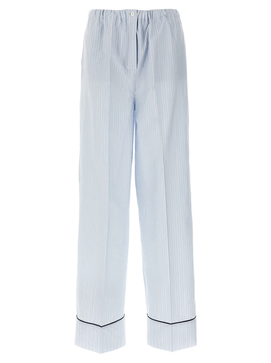 Prada Blue Cotton Casual Pants