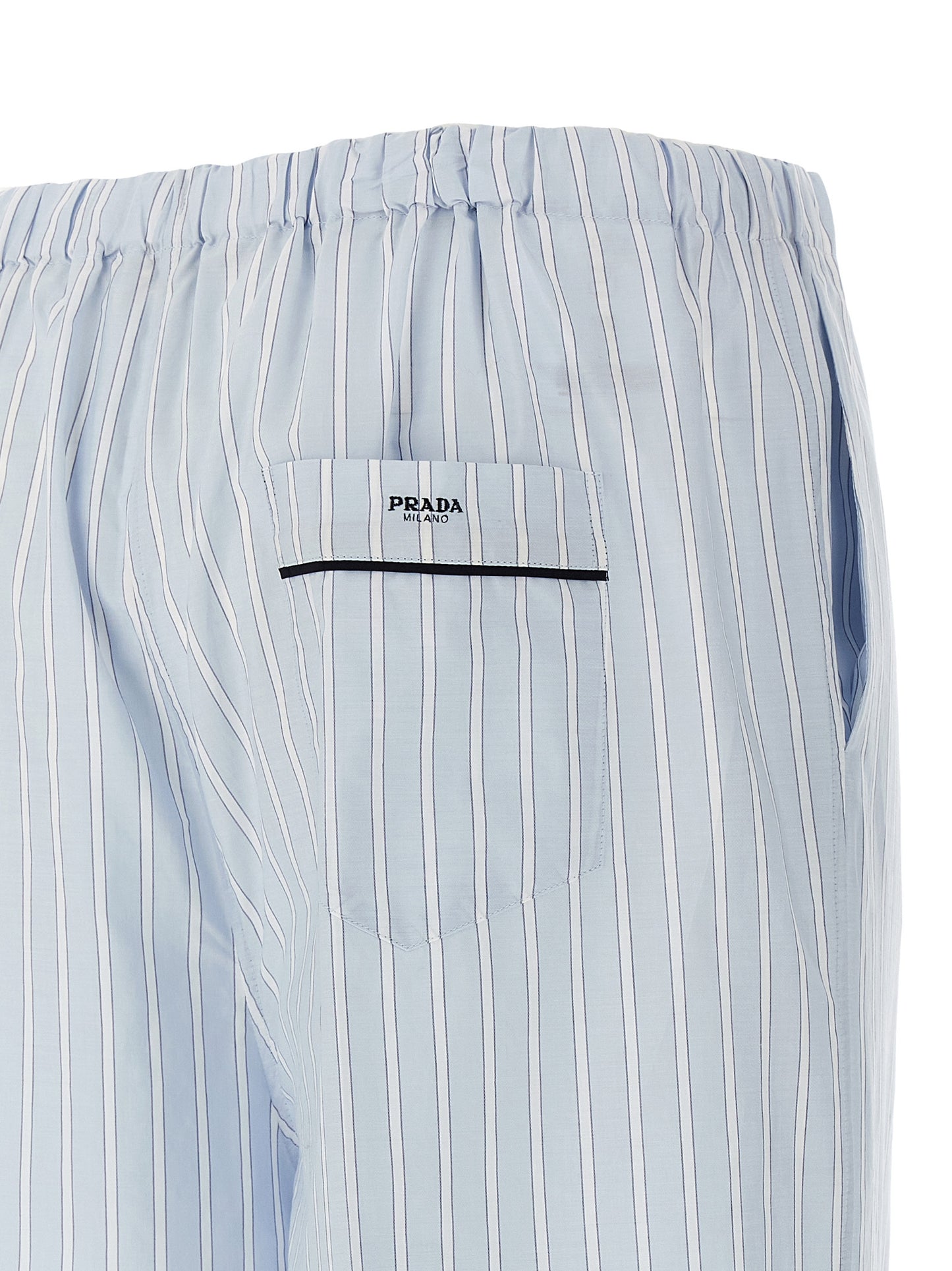 Prada Blue Cotton Casual Pants