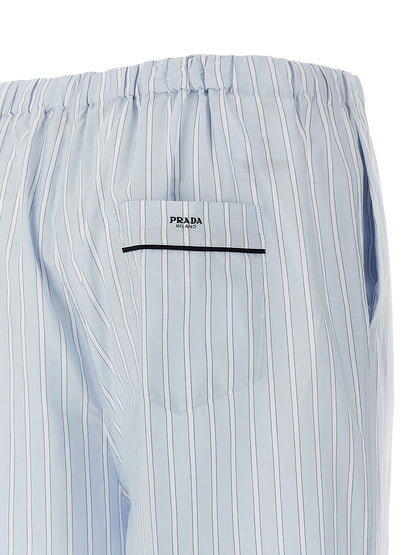 Prada Blue Cotton Casual Pants