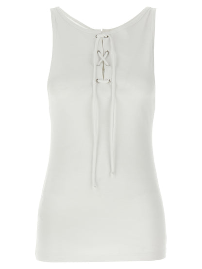 Prada White Cotton Tank Tops