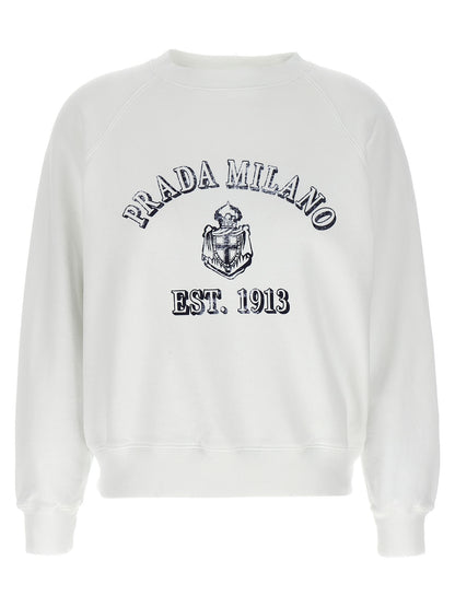 Prada White Cotton Sweatshirt