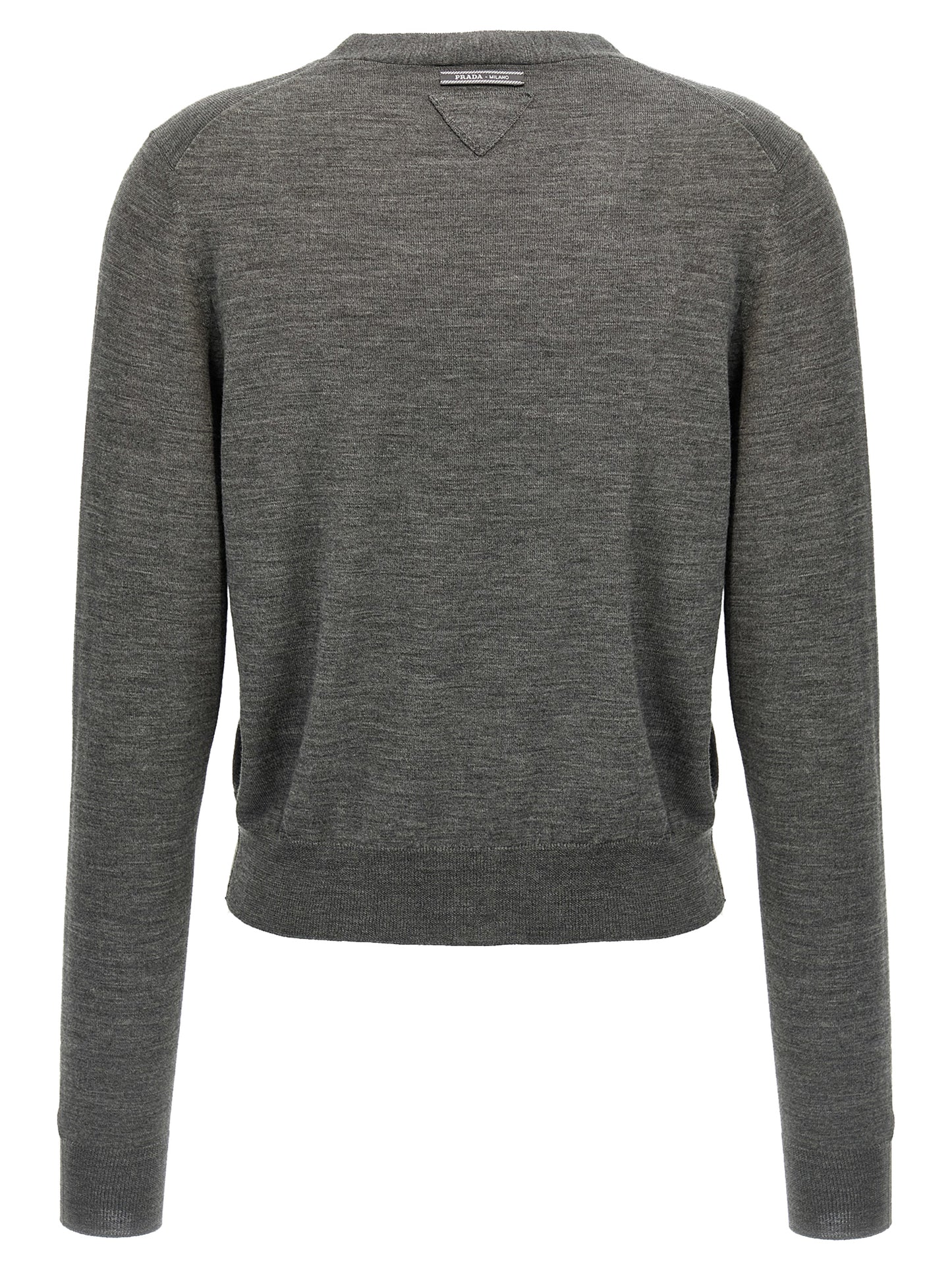 Prada Gray Virgin Wool Cardigan