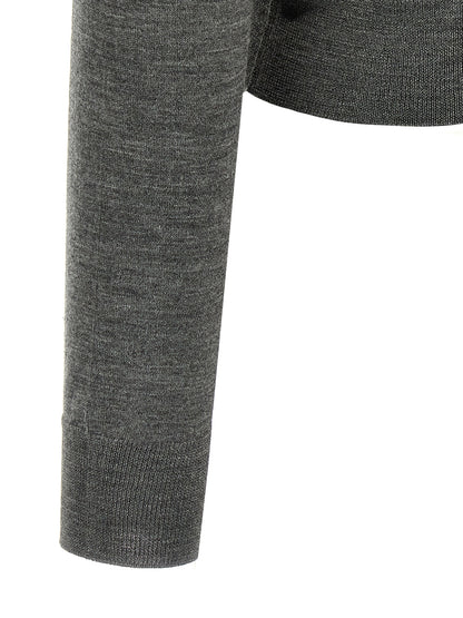 Prada Gray Virgin Wool Cardigan