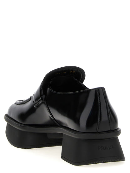 Prada Black Calfskin Slip-On Loafers