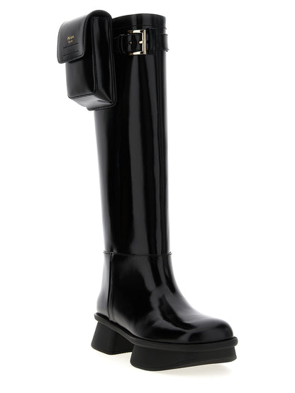 Prada Black Calfskin Over The Knee