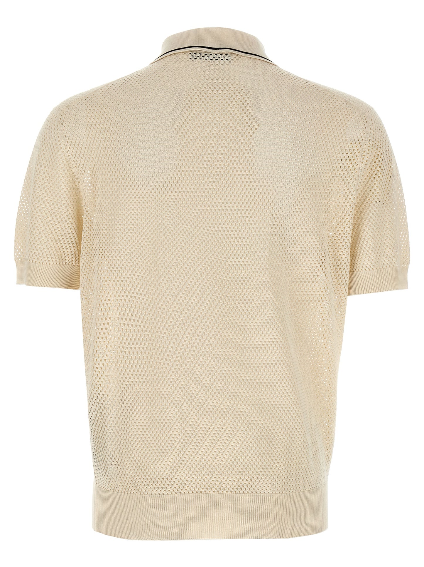 Prada White Silk Polo Shirt