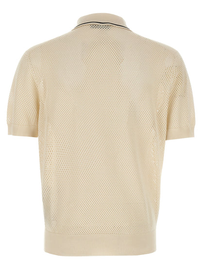 Prada White Silk Polo Shirt
