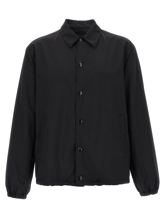 Prada Black Virgin Wool Full-Length Jacket