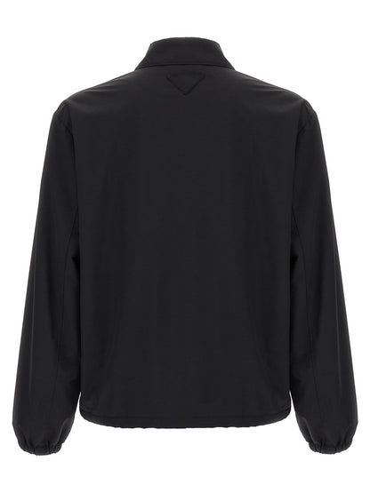 Prada Black Virgin Wool Full-Length Jacket