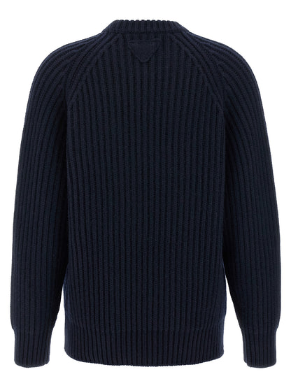Prada Blue Virgin Wool Cardigan