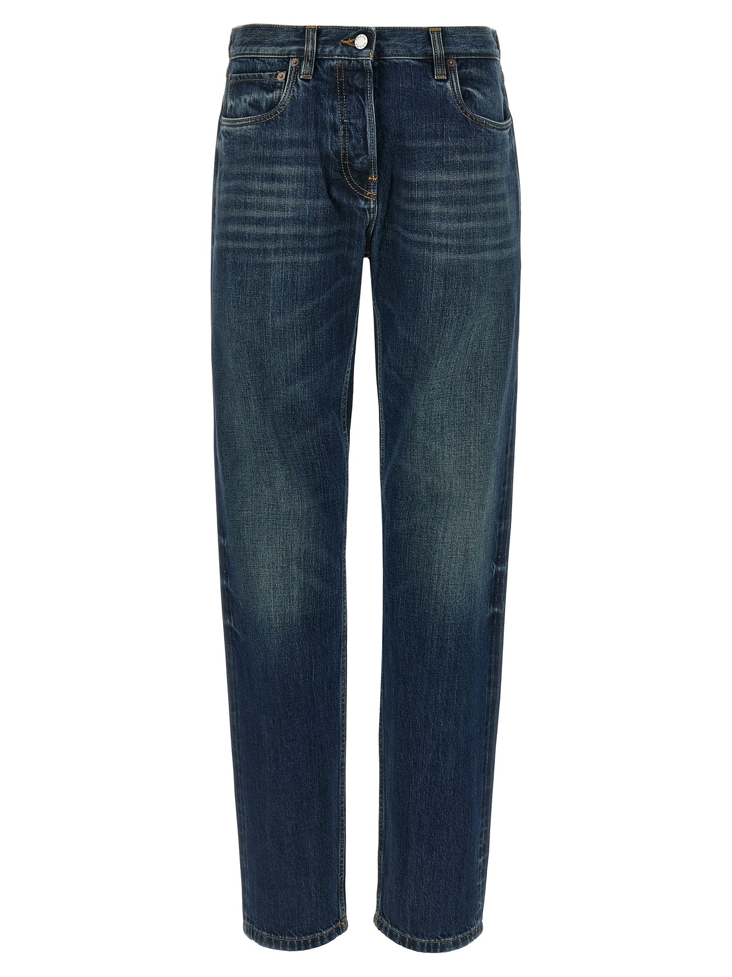 Prada Blue Cotton Straight-Leg Jeans
