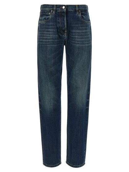 Prada Blue Cotton Straight-Leg Jeans