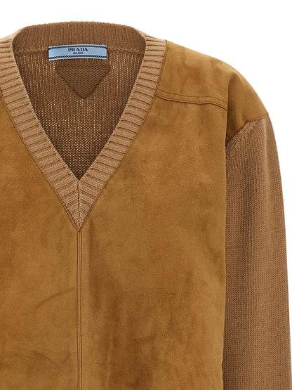Prada Brown Virgin Wool Cardigan