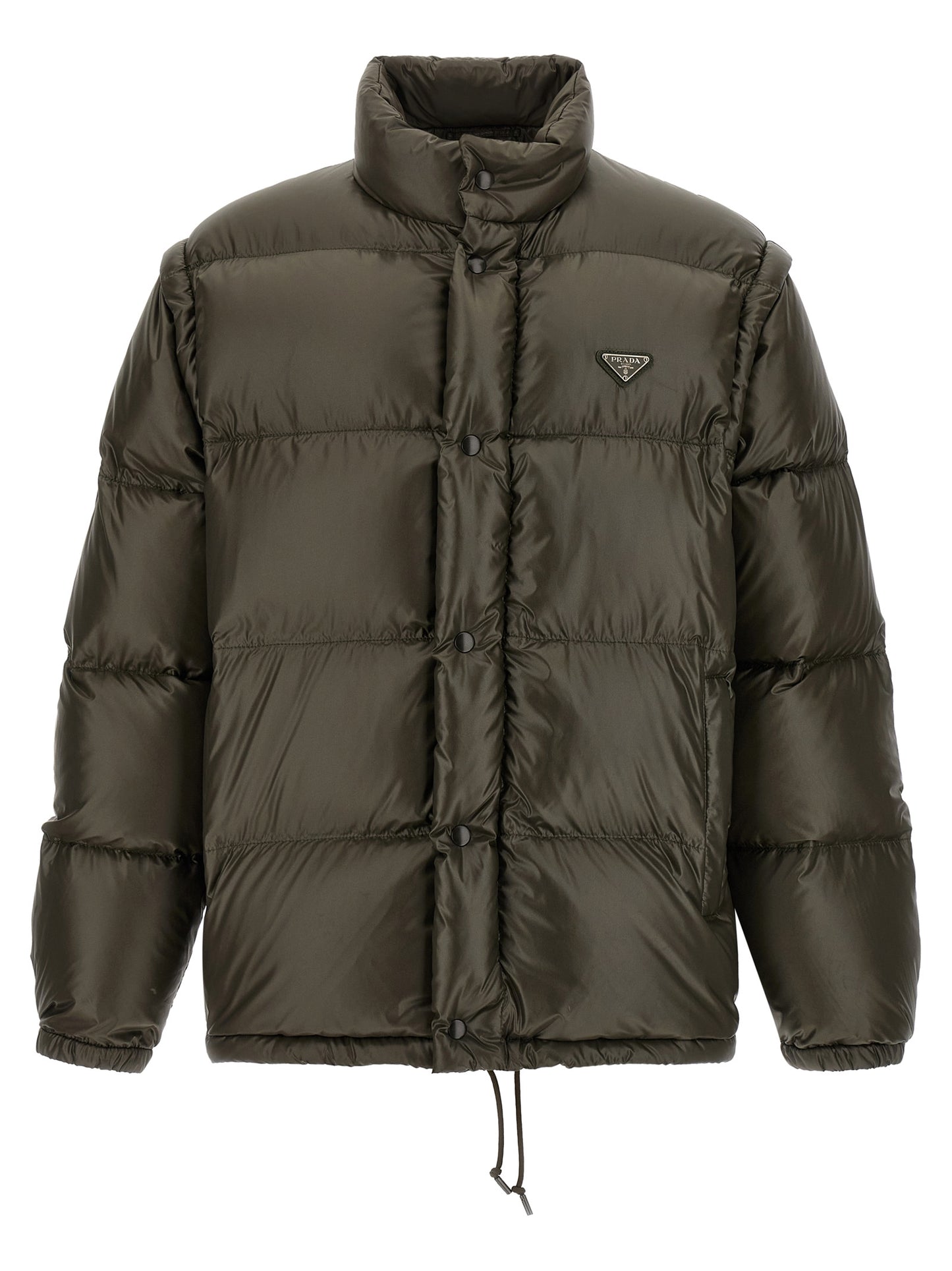 Prada Gray Recycled Polyamide Full-Length Jacket