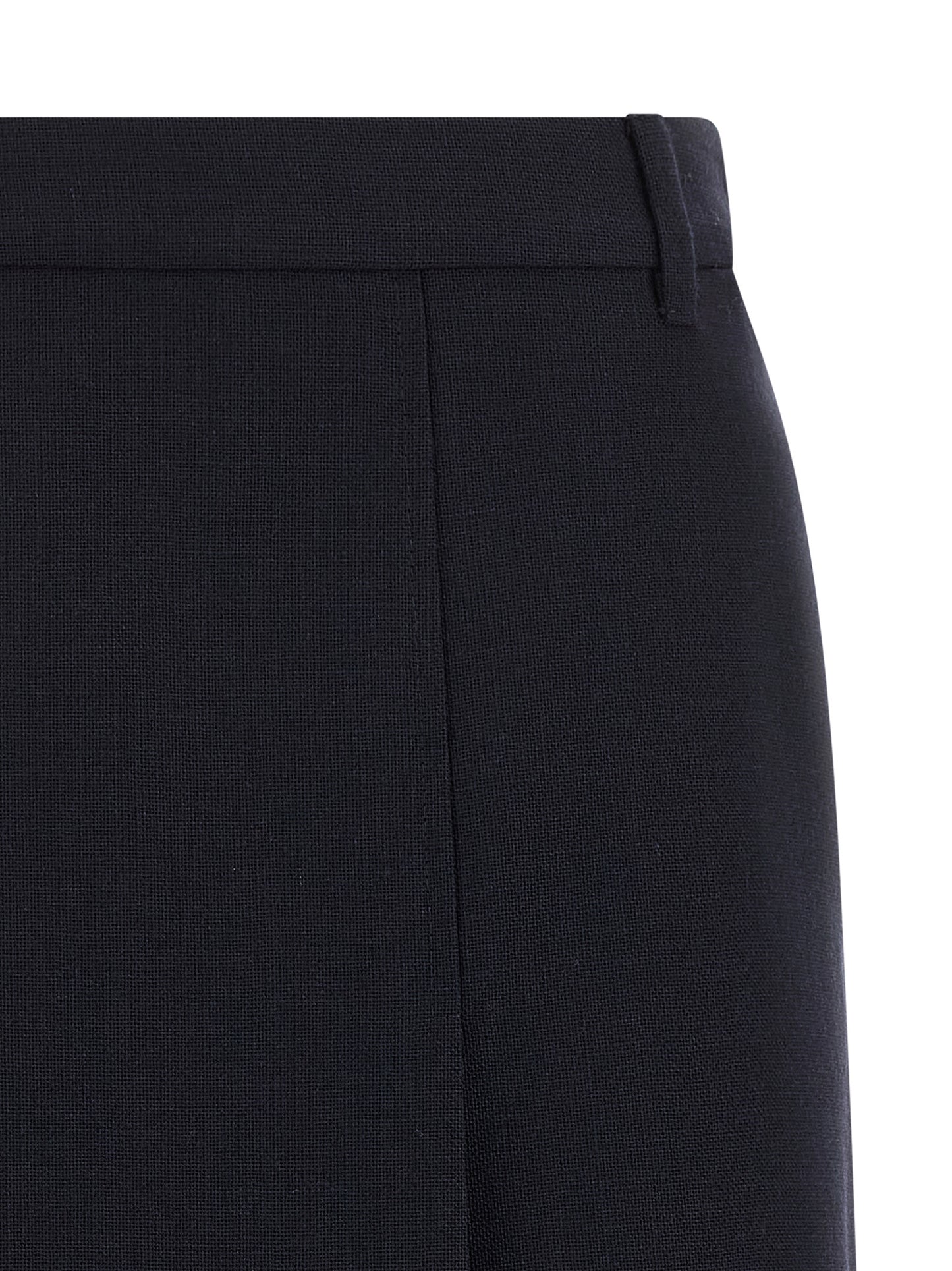 Prada Blue Virgin Wool Midi Skirt