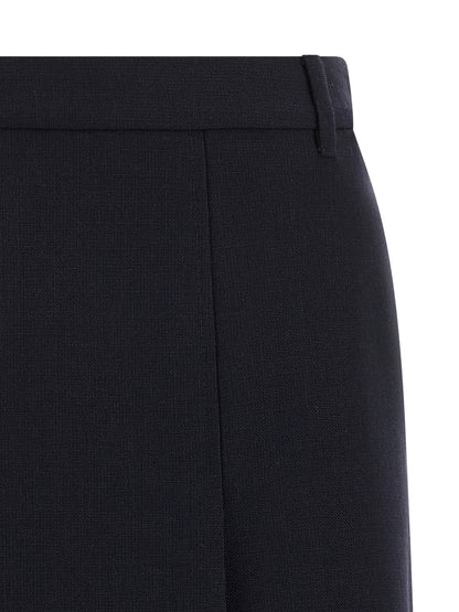 Prada Blue Virgin Wool Midi Skirt