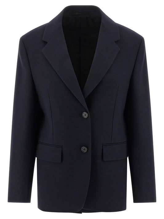 Prada Blue Virgin Wool Blazer