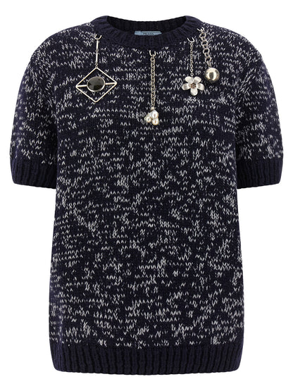 Prada Multicolor Virgin Wool Cardigan