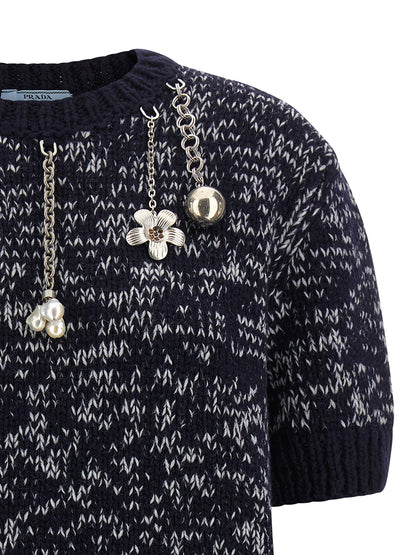 Prada Multicolor Virgin Wool Cardigan
